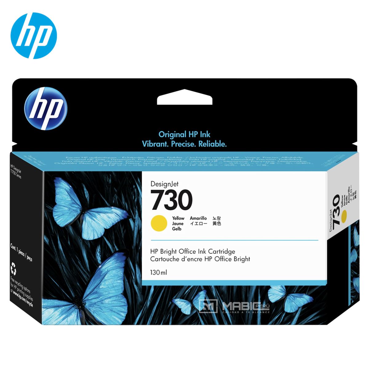 HP - Pack 6 Tinta HP 730 DesignJet T1600 T2600 T1700 Original  - 130ml