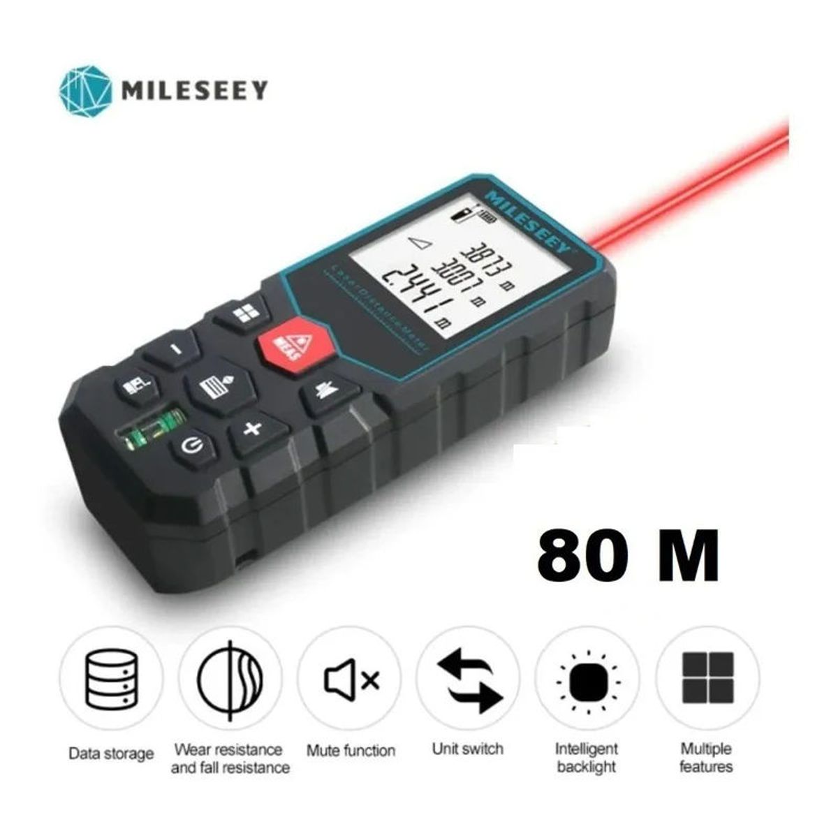 GENERICO - Medidor De Distancia Laser De 80 Metros MILESEEY