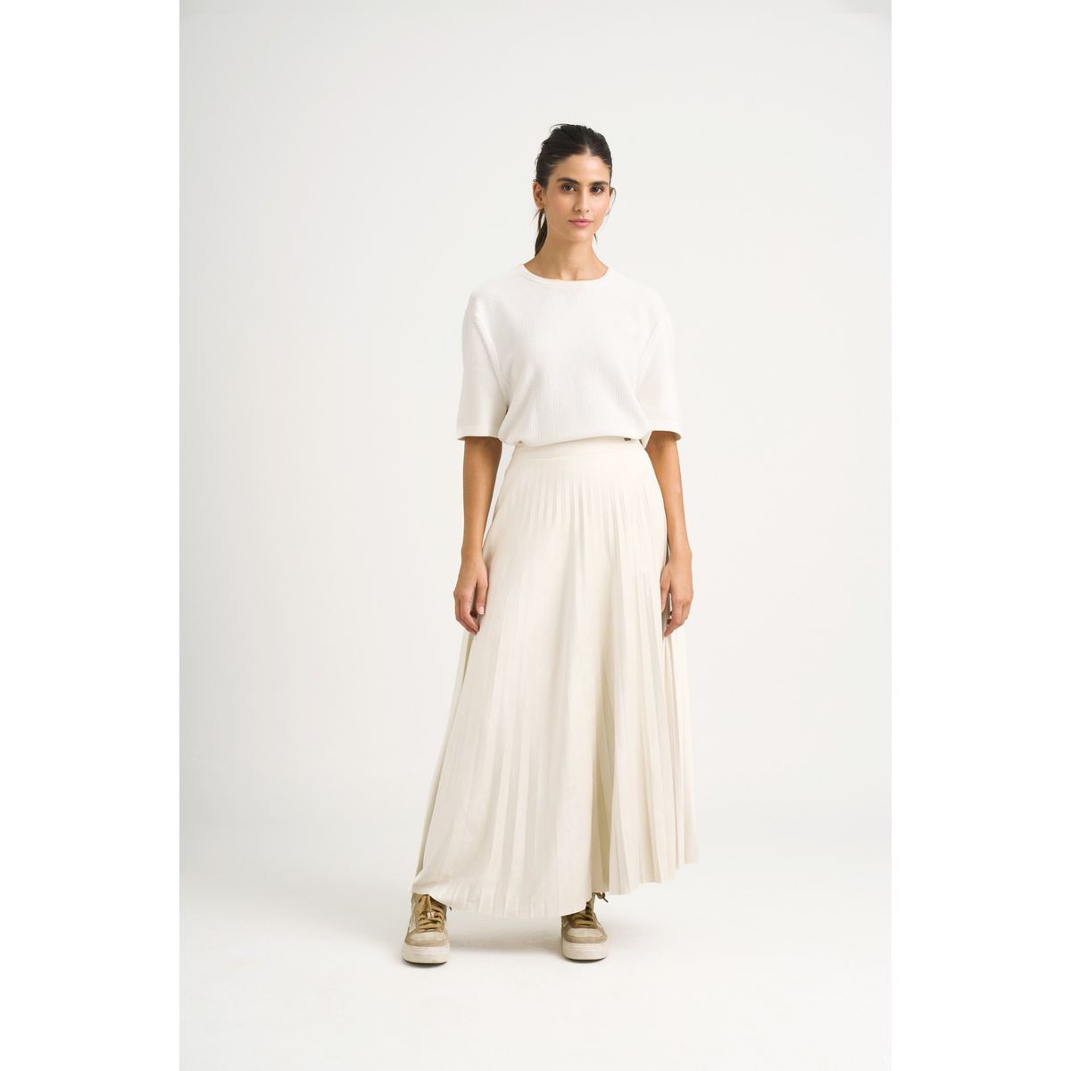 VELEZ - Vélez Falda Plisada Alma Para Mujer Tejido De Punto Crema