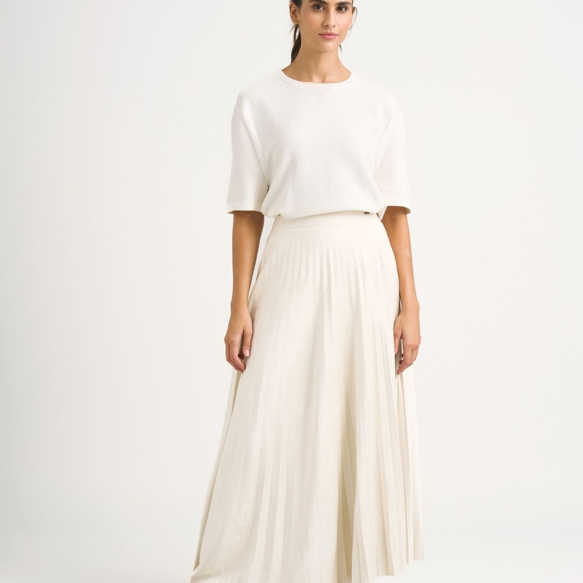 VELEZ - Vélez Falda Plisada Alma Para Mujer Tejido De Punto Crema