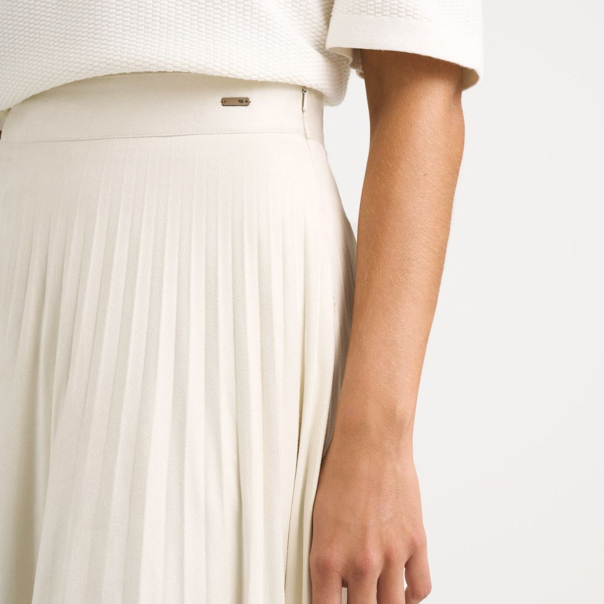 VELEZ - Vélez Falda Plisada Alma Para Mujer Tejido De Punto Crema