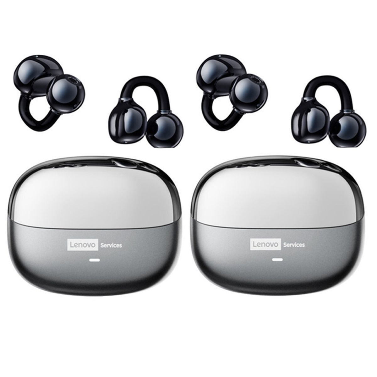 LENOVO - Set 2 De Audífonos Lenovo Clip MAX LE06 TWS  Bluetooth 6.0 - Negro