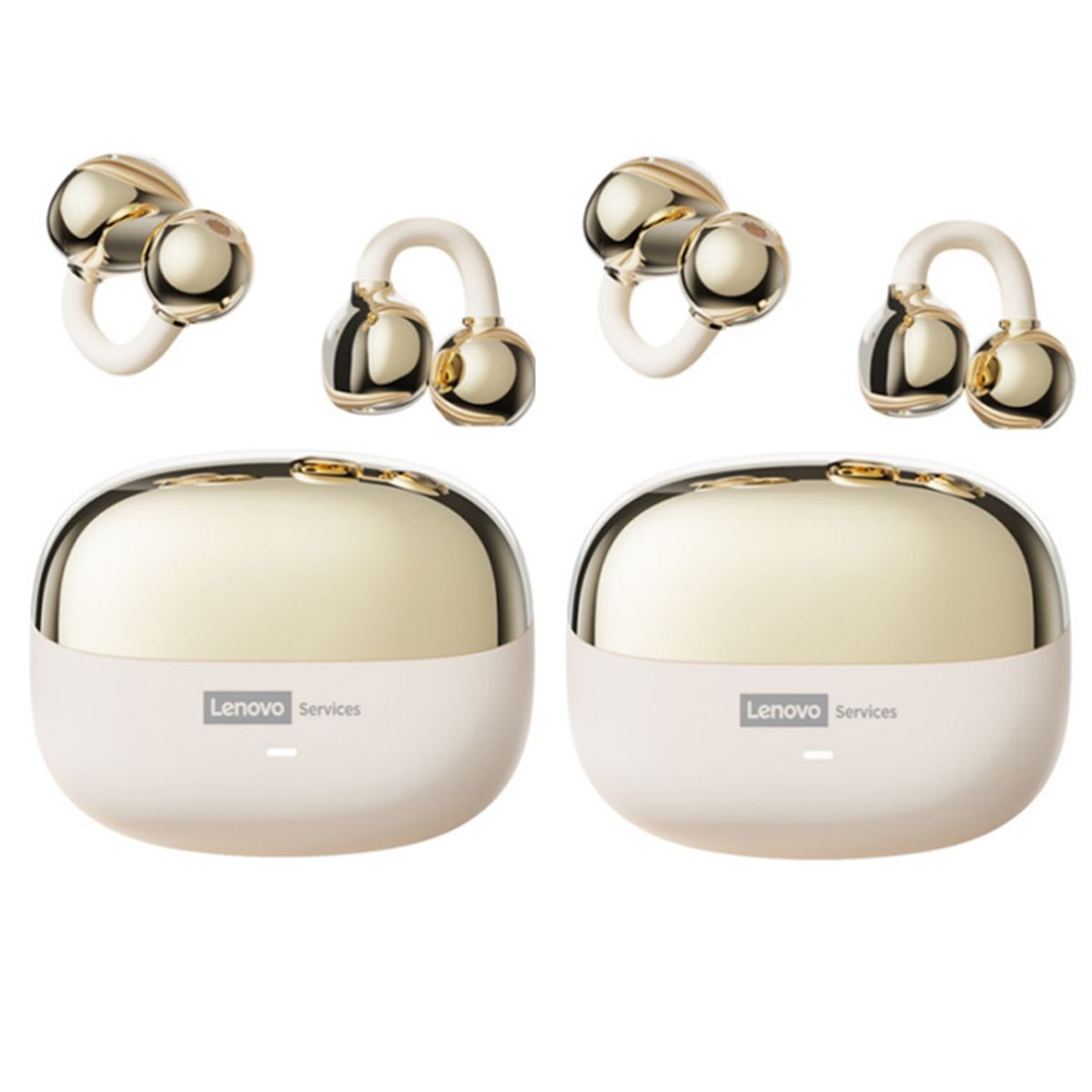 LENOVO - Set 2 De Audífonos Lenovo Clip MAX LE06 TWS  Bluetooth 6.0 - Blanco