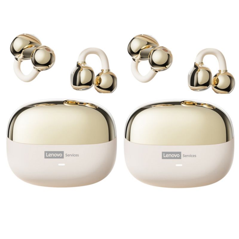 LENOVO - Set 2 De Audífonos Lenovo Clip MAX LE06 TWS  Bluetooth 6.0 - Blanco