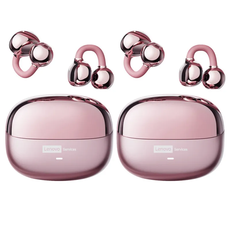LENOVO - Set 2 De Audífonos Lenovo Clip MAX LE06 TWS  Bluetooth 6.0 - Rosa