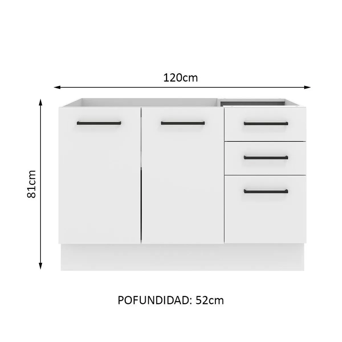 MADESA - Mueble de Cocina Agata 120 cm - Mostrador para Lavadero