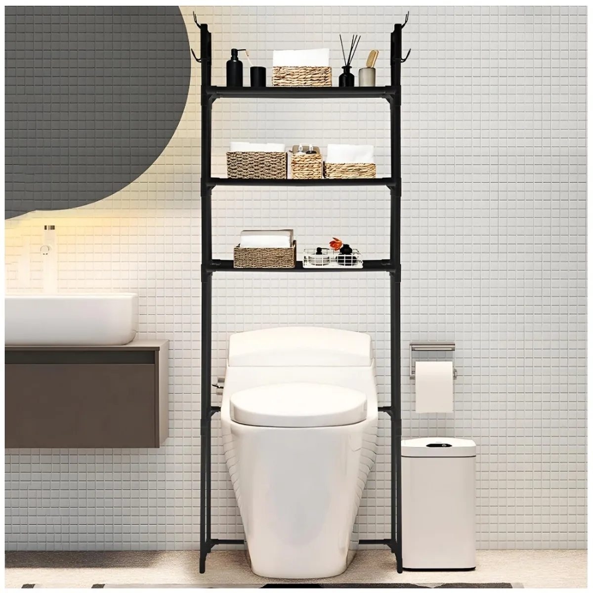 MINARI - Estante Organizador de Baño sobre Inodoro Multiusos NG 169B