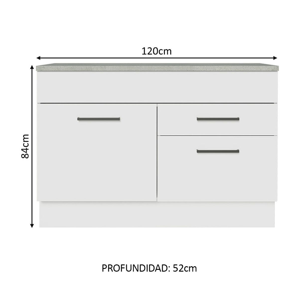 MADESA - Mueble de Cocina Agata 120 cm - Mostrador con Encimera
