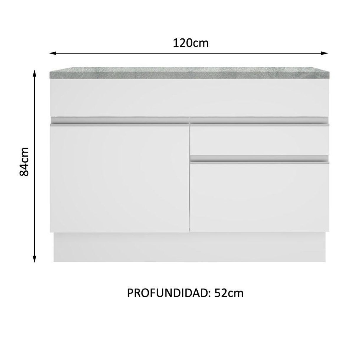 MADESA - Mueble de Cocina Glamy 120 cm - Mostrador para Lavadero con Encimera