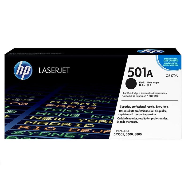 HP - TONER HP 501A NEGRO Q6470A LJ CP3505 3600 3800 ORIGINAL