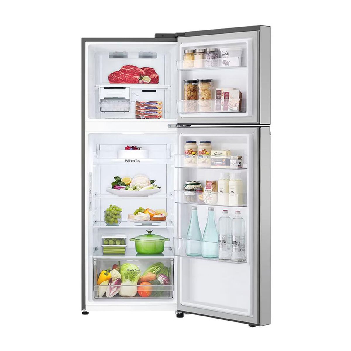 LG - Refrigeradora LG Top Freezer 335L Door Cooling GT33BPP Plateada