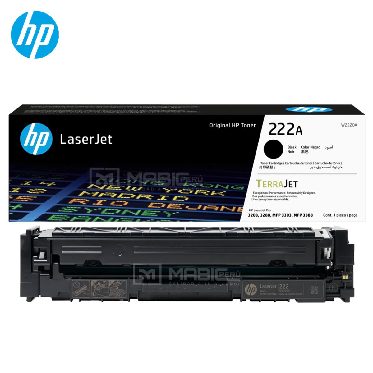 HP - TONER HP 222A NEGRO W2220A LJ 3303 3201 3204 3288 ORIGINAL