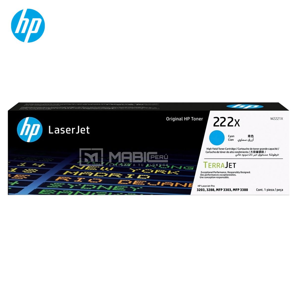 HP - TONER HP 222X CIAN W2221X LJ 3303 3201 3204 3288 ORIGINAL