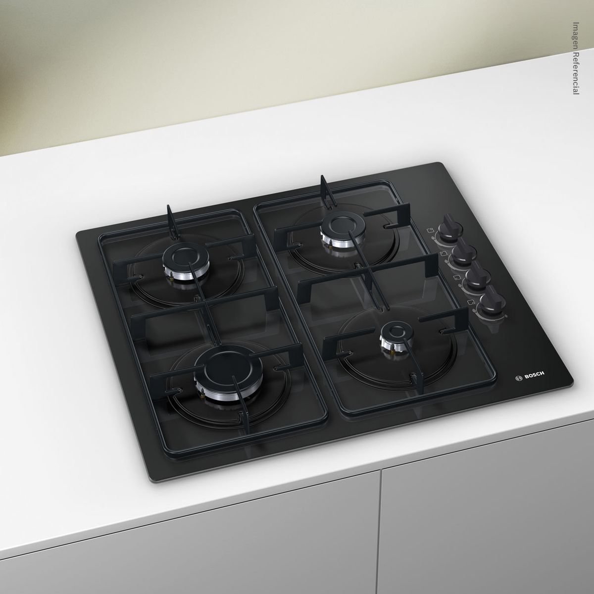 BOSCH - Encimera a Gas 60cm Vidrio Serie 2 POP6B6B80