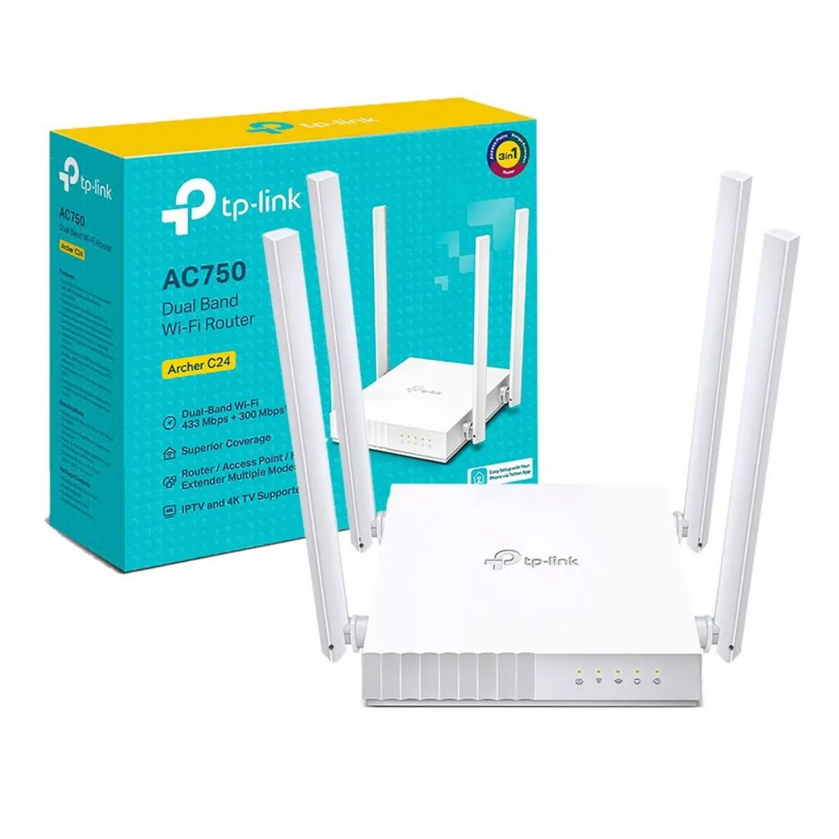TP LINK - Router Wi-Fi Tp-link Archer C24 de doble banda AC750