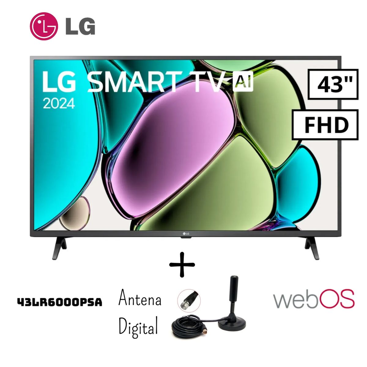 LG - TELEVISOR LG 43 43LR6000PSA FHD SMART TV WEBOS + ANTENA DIGITAL