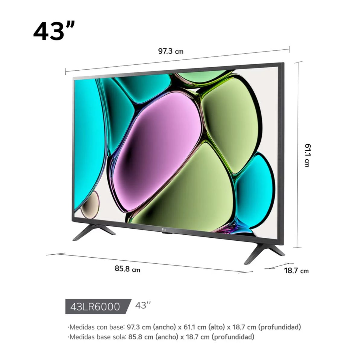 LG - TELEVISOR LG 43 43LR6000PSA FHD SMART TV WEBOS + ANTENA DIGITAL