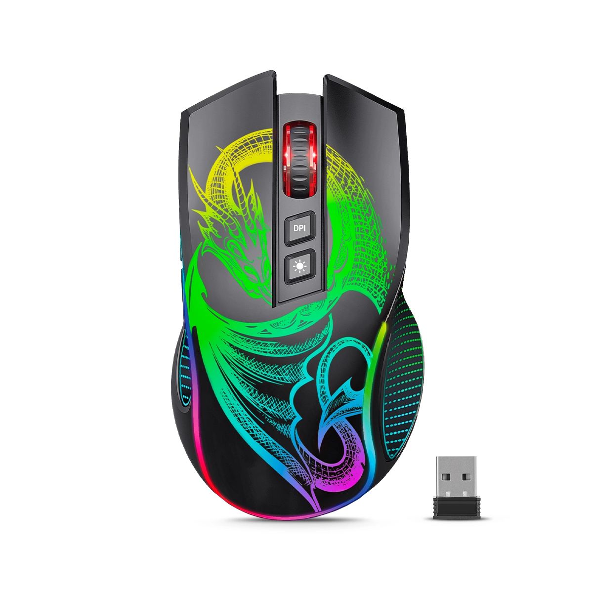 MICRONICS - Mouse 3 Modos: BT Inalámbrico Recargable Micronics Dragon3 GM806-3M