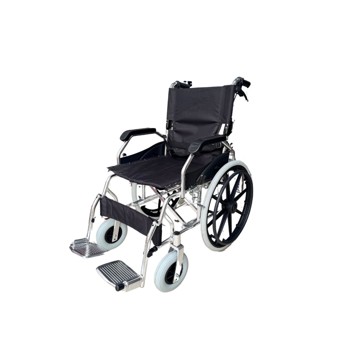 SALUX - SILLA DE RUEDAS IMP DE ALUMINIO LONA NEGRA ARO PVC