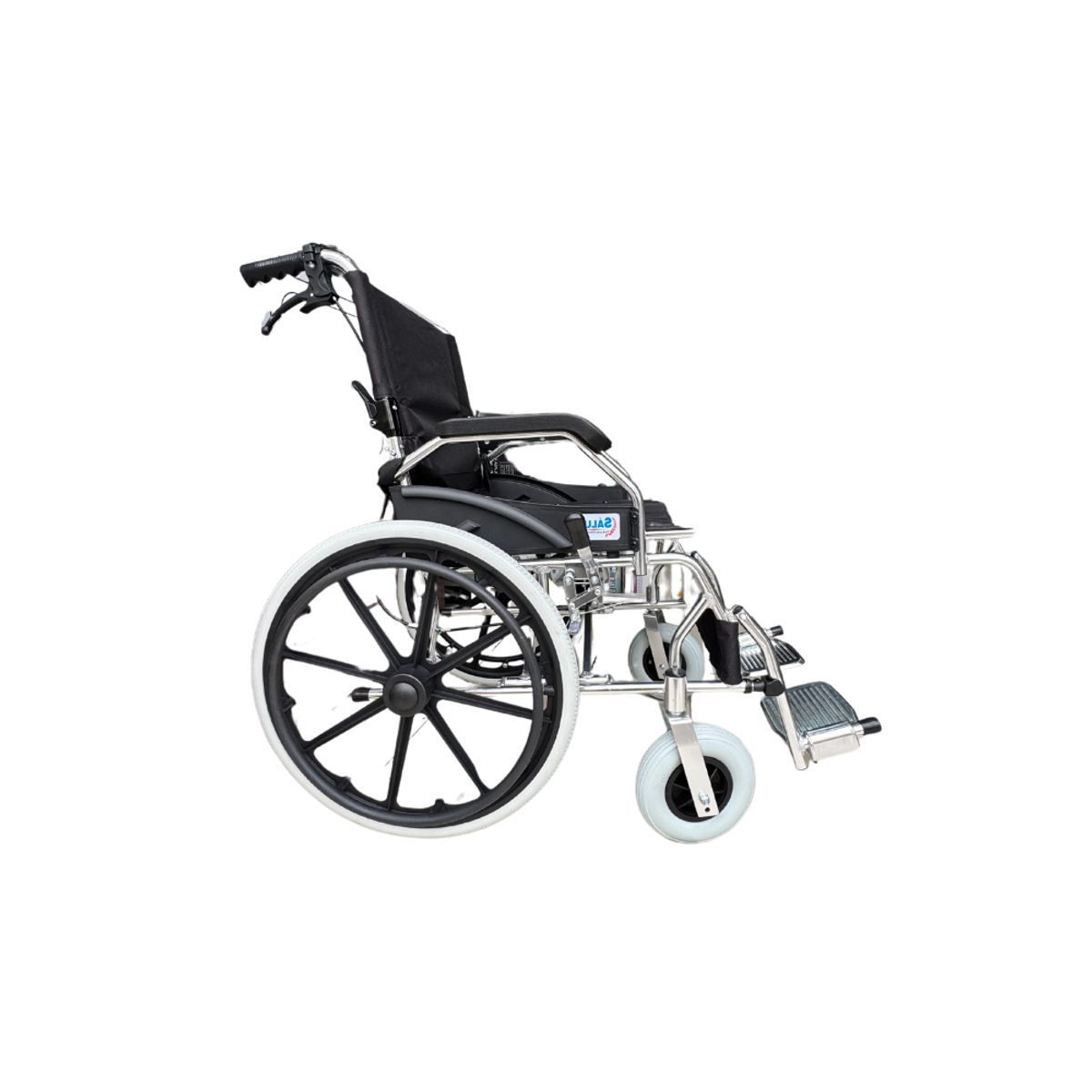 SALUX - SILLA DE RUEDAS IMP DE ALUMINIO LONA NEGRA ARO PVC