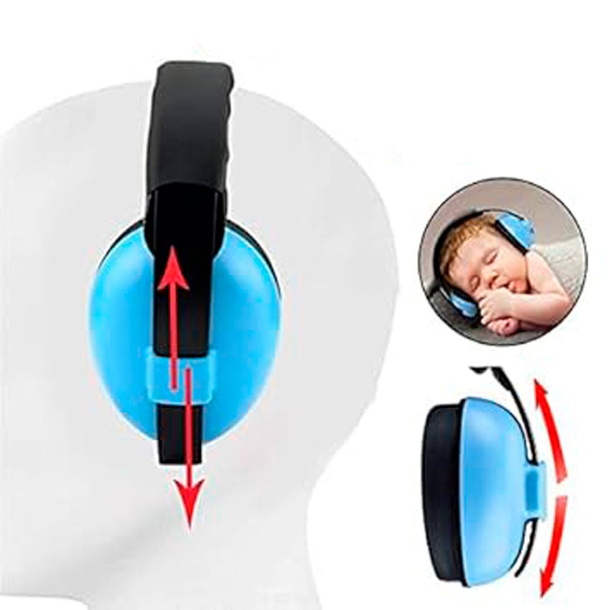 VOLTERETAS - Orejera con Reducción de Ruido Celeste para Niños