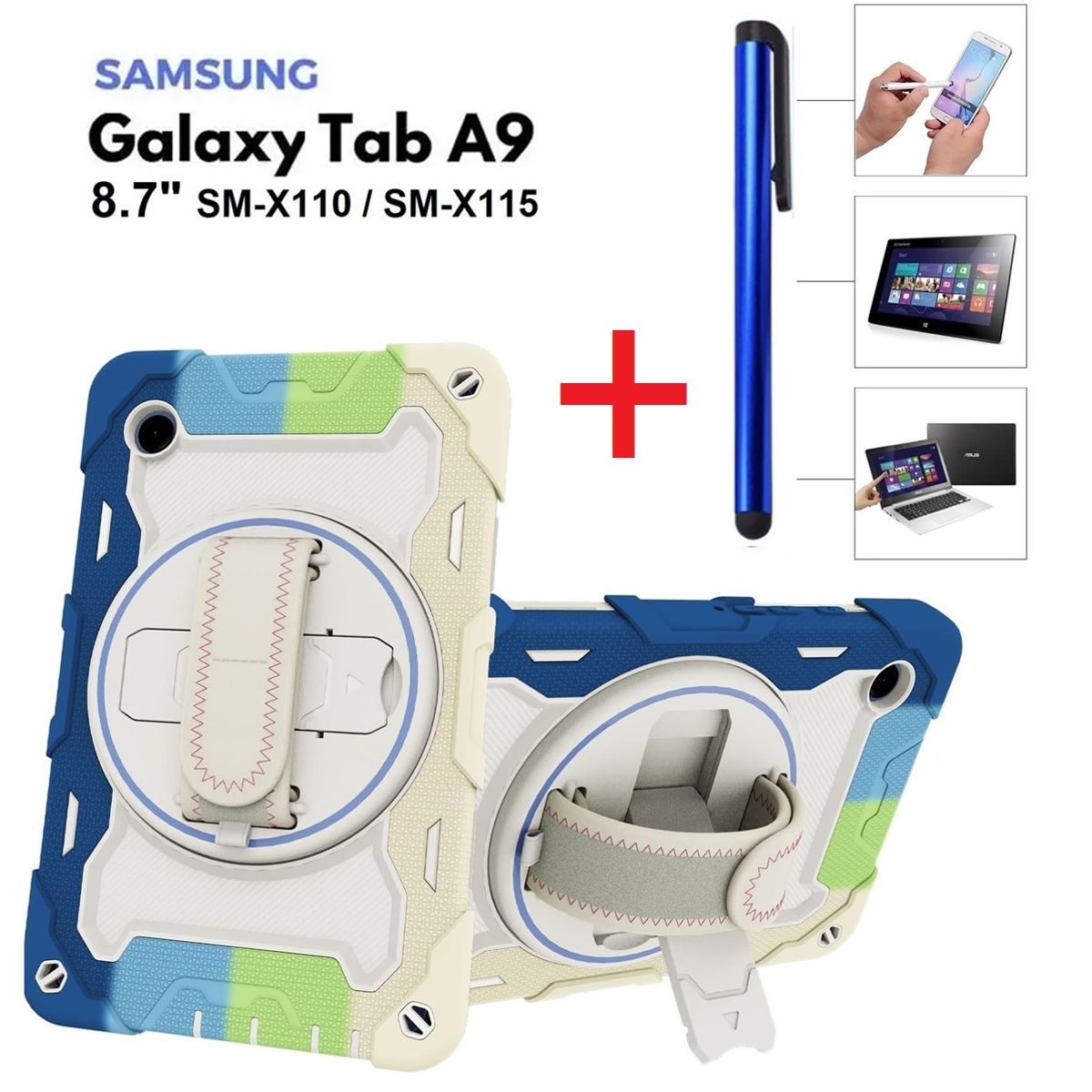 GENERICO - Funda + Lapiz Tactil para Samsung Tab A9 8.7 SM-X110 Case Anti Golpes
