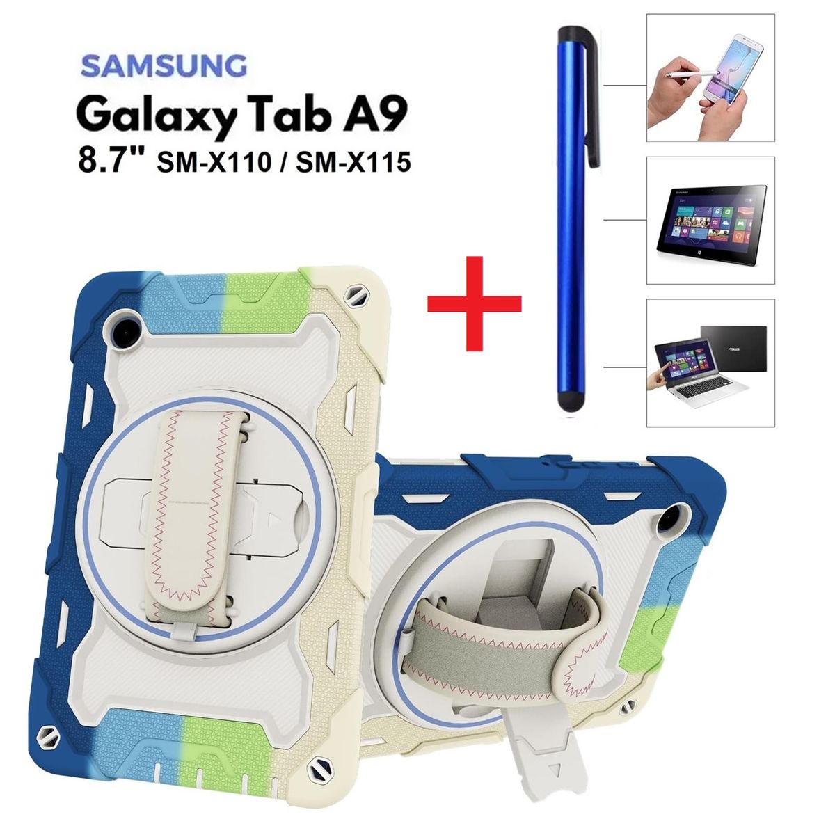 GENERICO - Funda + Lapiz Tactil para Samsung Tab A9 8.7 SM-X110 Case Anti Golpes