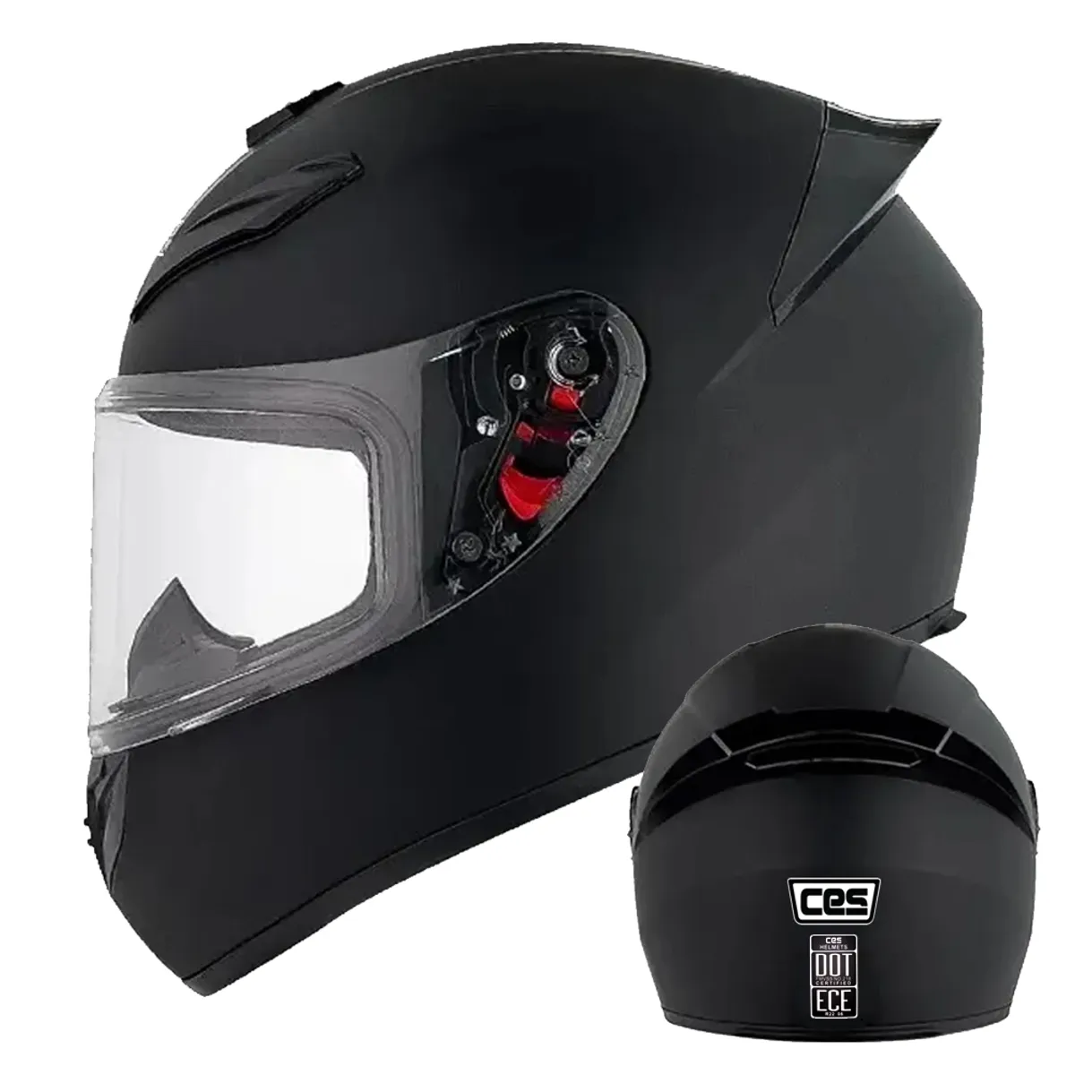 CES - CASCO MOTO CES NEGRO MATE TRIPLE CERTIFICADO