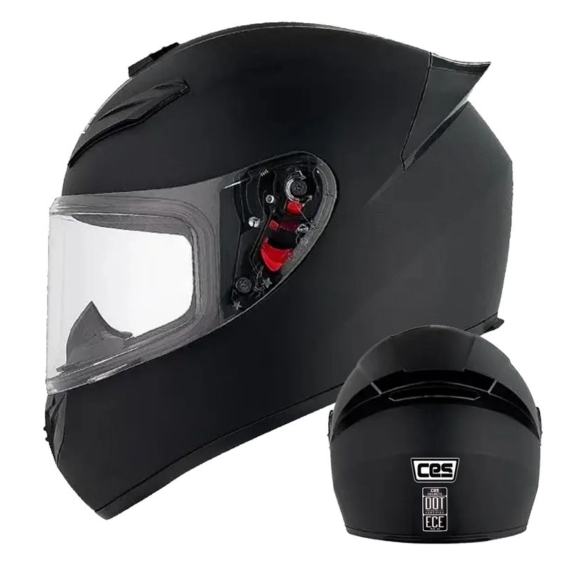 CES - CASCO MOTO CES NEGRO MATE TRIPLE CERTIFICADO
