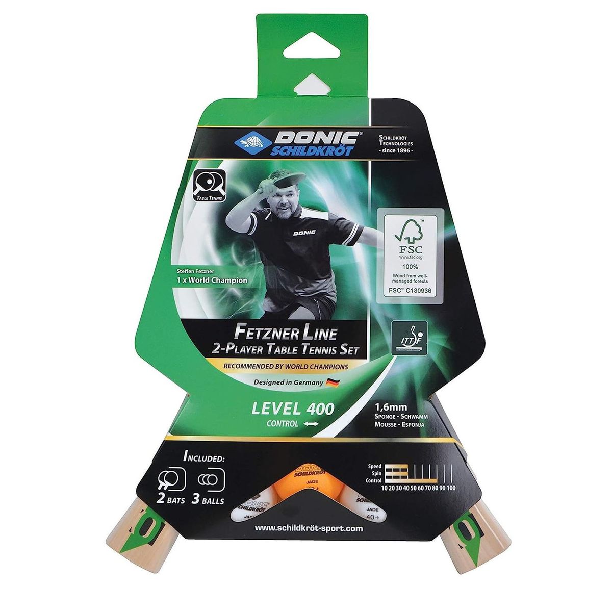 Donic - Paleta Para Ping Pong Donic #788468 Fetzner 400 – 2 Player