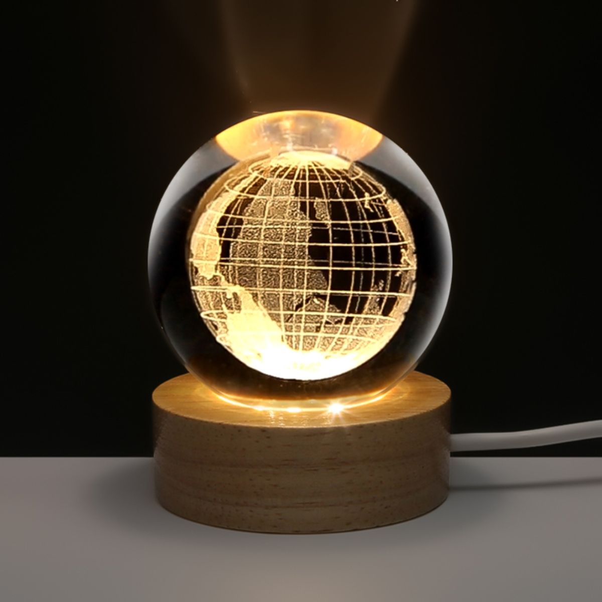 GENERICO - Lámpara Decorativas  De Cristal 3D - Planeta