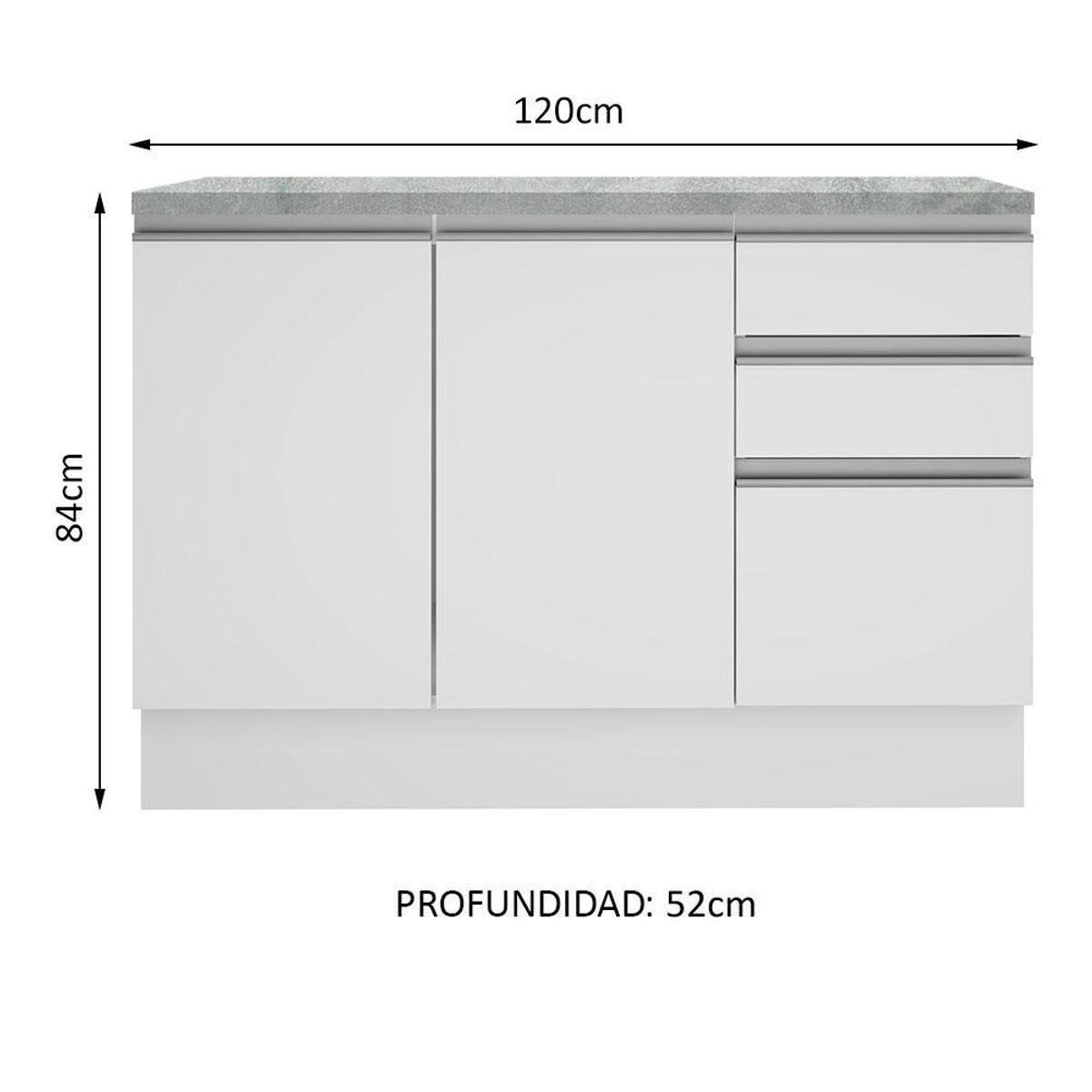 Mueble de Cocina Glamy 120 cm - Mostrador para Lavadero con Encimera, marca MADESA - Foto 2