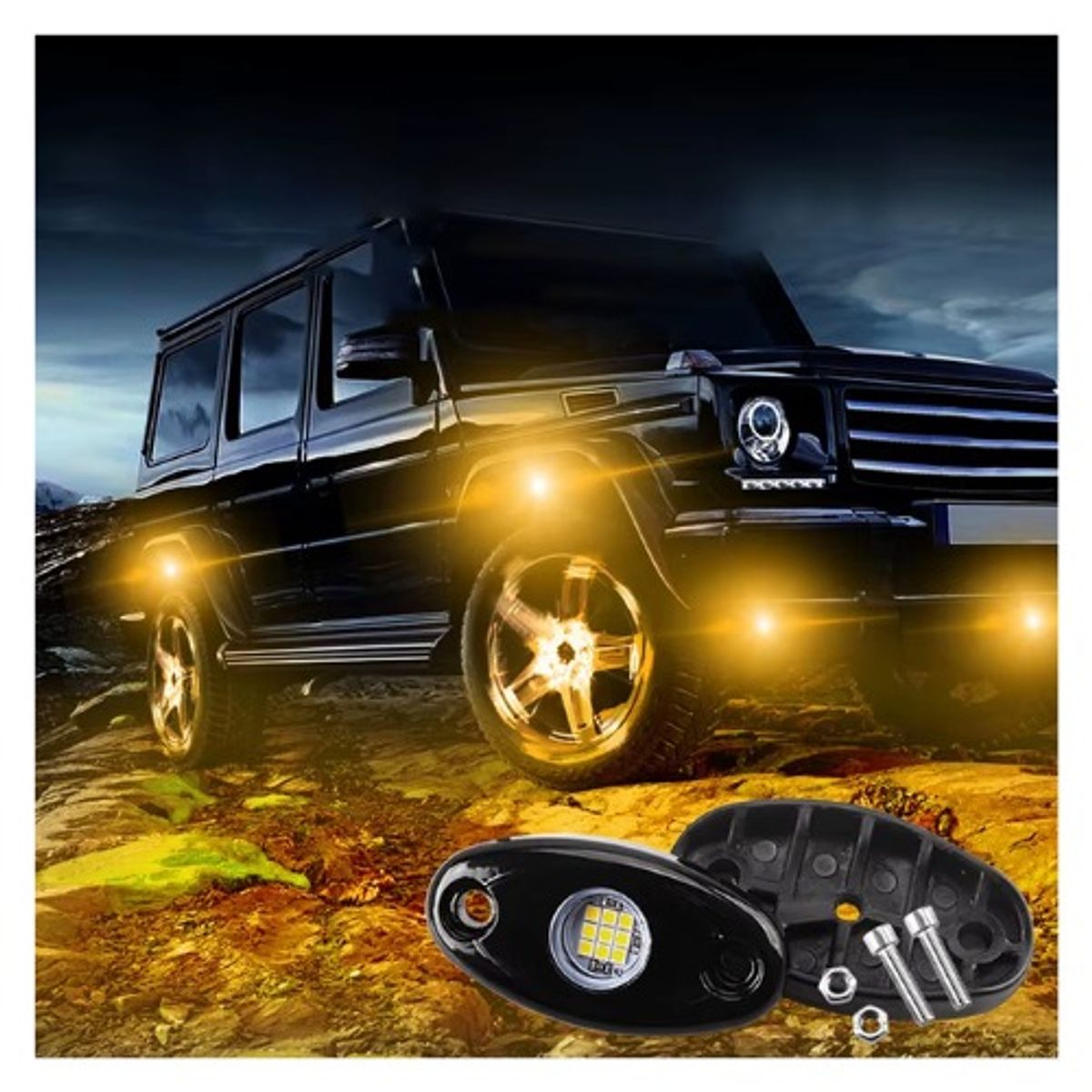 GENERICO - LUZ LED AMBAR PARA MASCARILLA 7.5x4 CM 12V 2 PCS