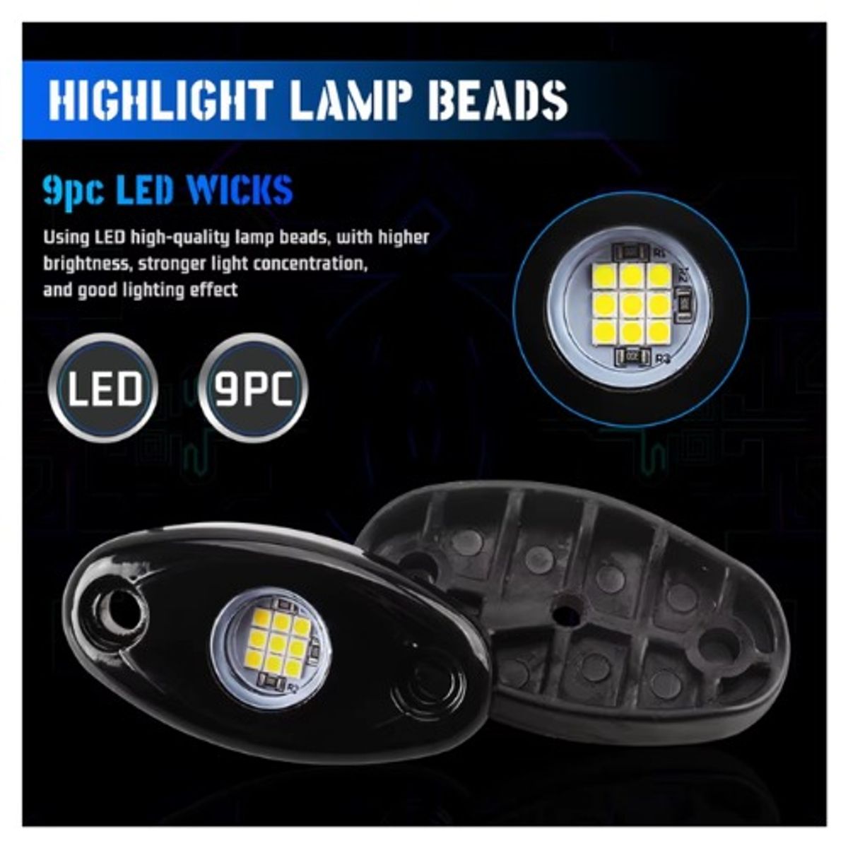 GENERICO - LUZ LED AMBAR PARA MASCARILLA 7.5x4 CM 12V 2 PCS