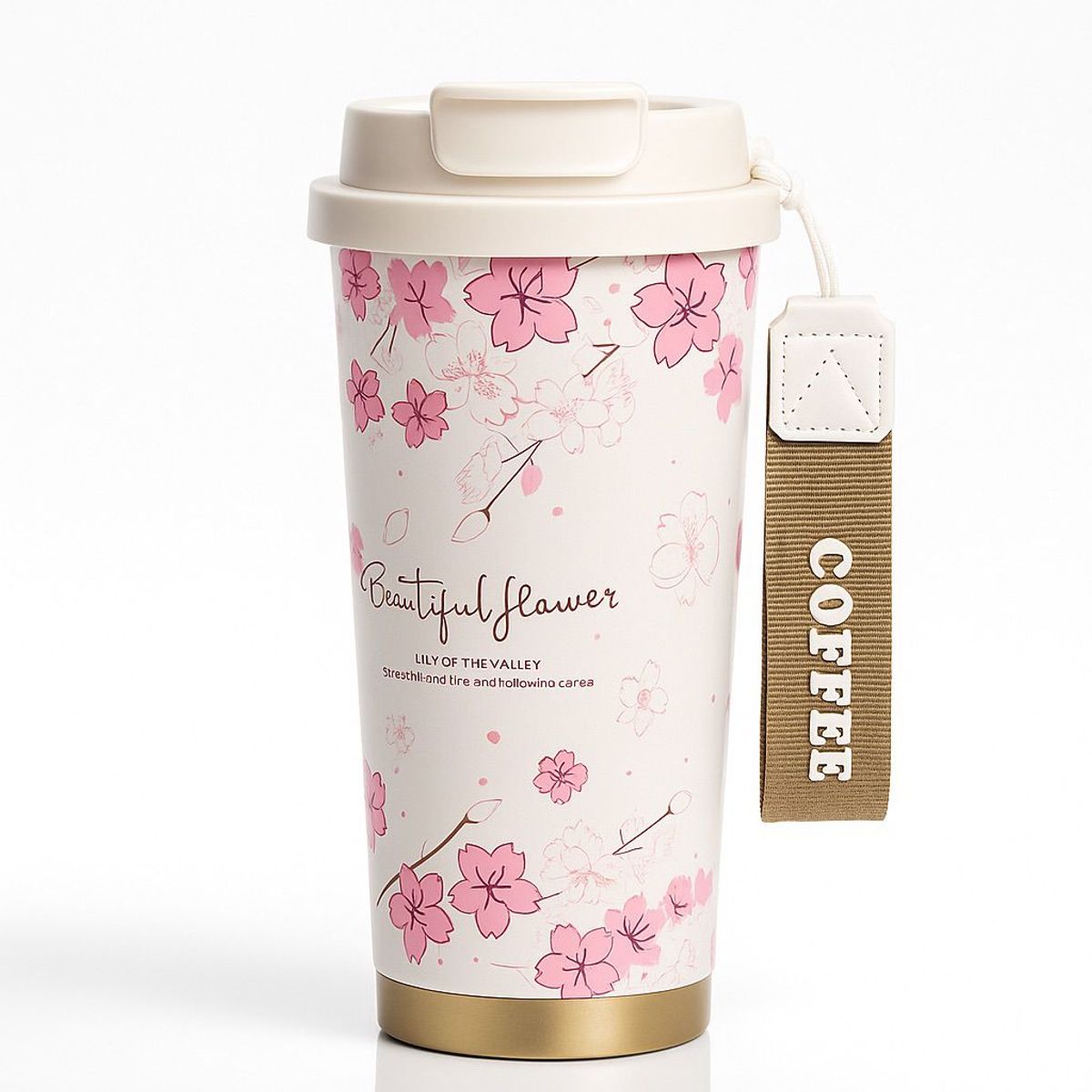 GENERICO - Termo con diseño floral 520ml  Interior cerámico