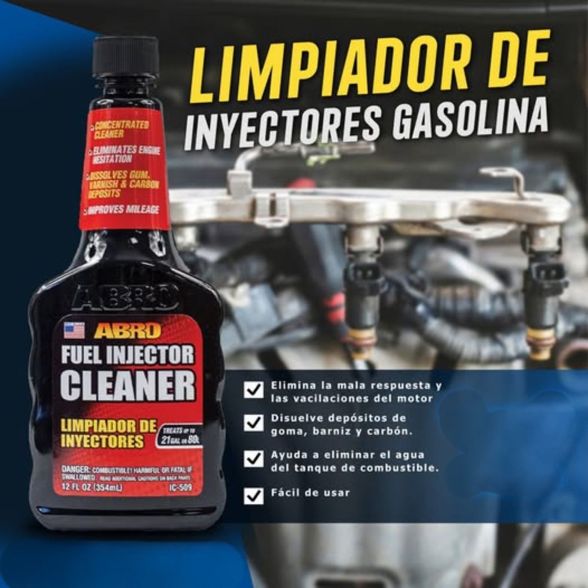 ABRO - ABRO Limpiador de Inyectores de Gasolina 354mL IC-509