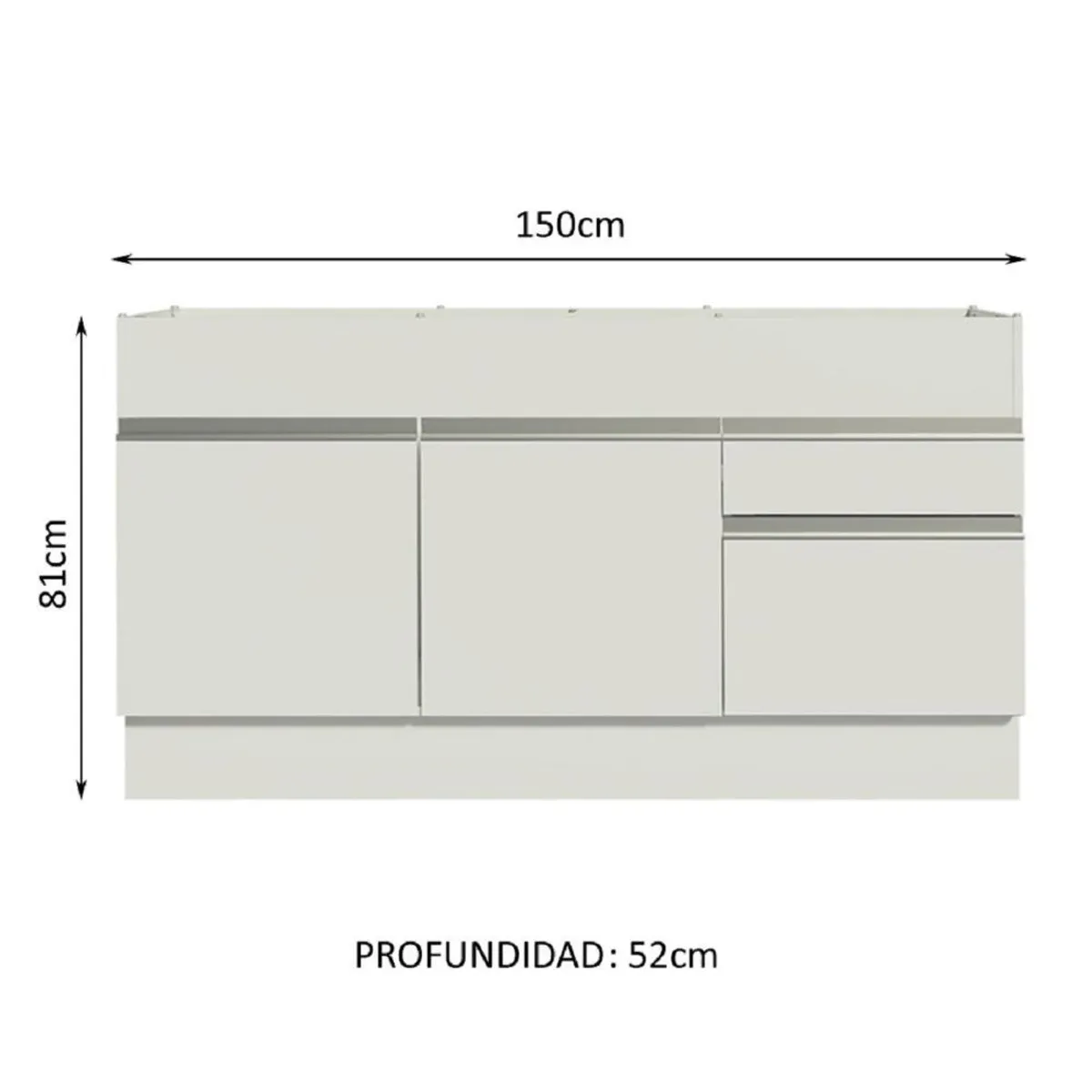 MADESA - Mueble de Cocina Glamy 150 cm - Mostrador para Lavadero