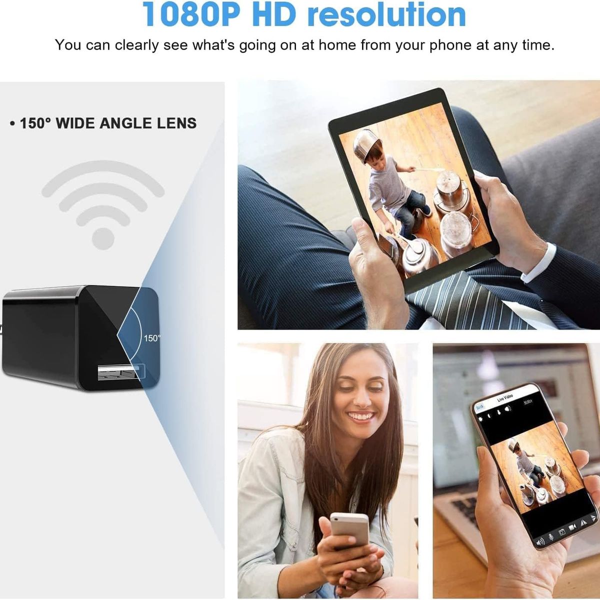 GENERICO - Mini Camara WiFi HD 1080P  Gran Capacidad
