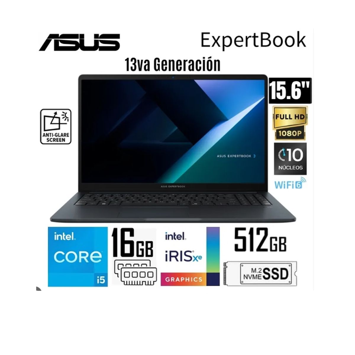 ASUS - ASUS EXPERTBOOK B1503CVA-NJ2187 INTEL COREI5-1335U 16GB 512SSD 15.6" FHD WIN 11