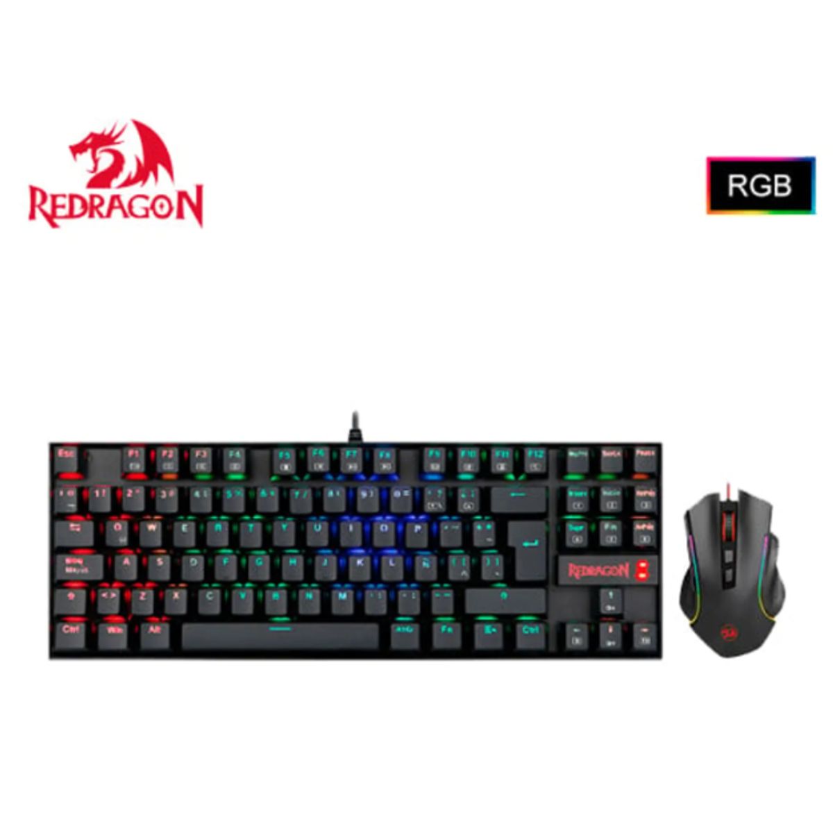 REDRAGON - Combo REDRAGON KUMARA + GRIFFIN K552RGB-BA Teclado + Mouse Negro