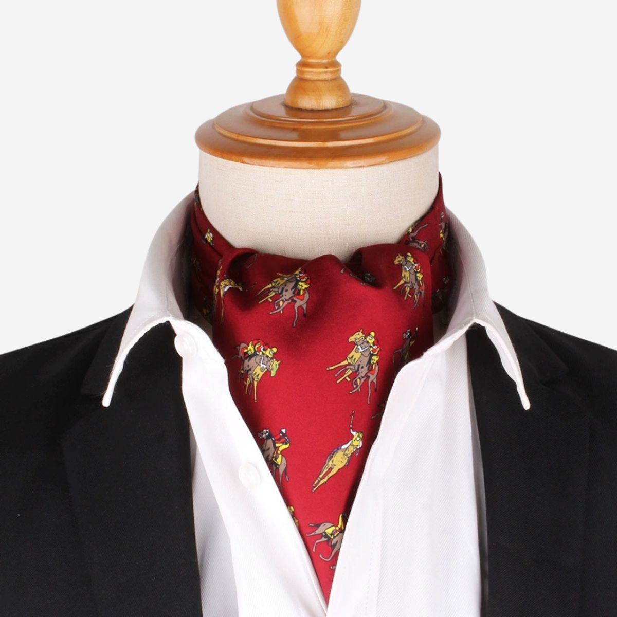 KAST PE - Bufanda Corbata Rider de seda para hombre - Rojo