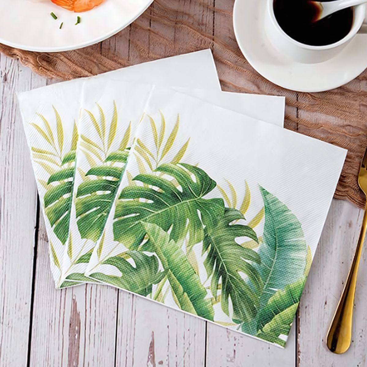 PIA COPELLO STORE - Pack x3 Servilletas de Hojas Verdes