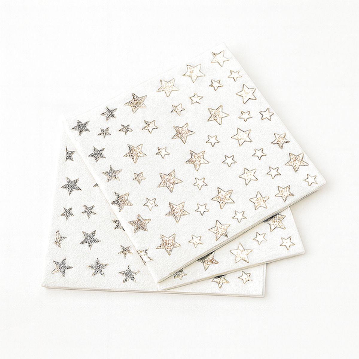 PIA COPELLO STORE - Pack x3 Servilletas de Estrellas Plateadas