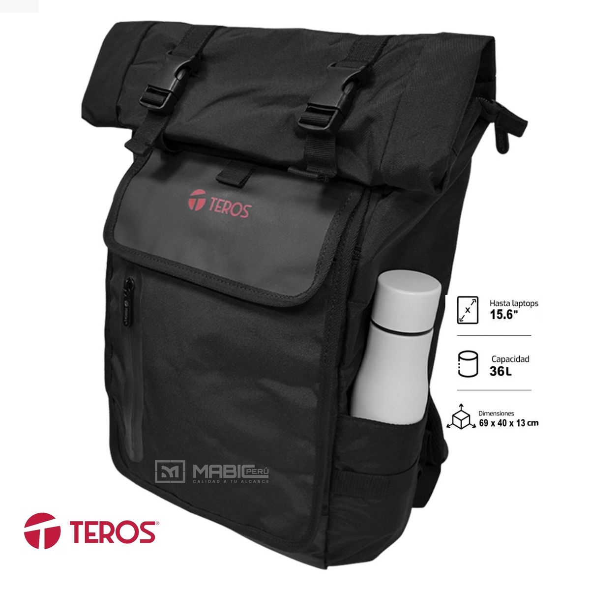 TEROS - MOCHILA TEROS TE-ACS9018BK NEGRA PARA LAPTOP 15.6
