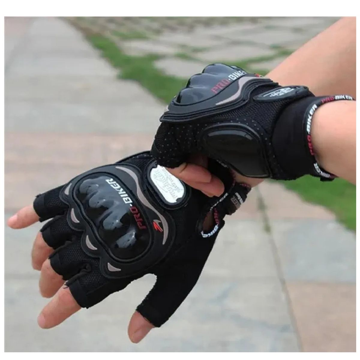 JET - Guantes Cortos para Motociclista Talla M Negro 1 Par