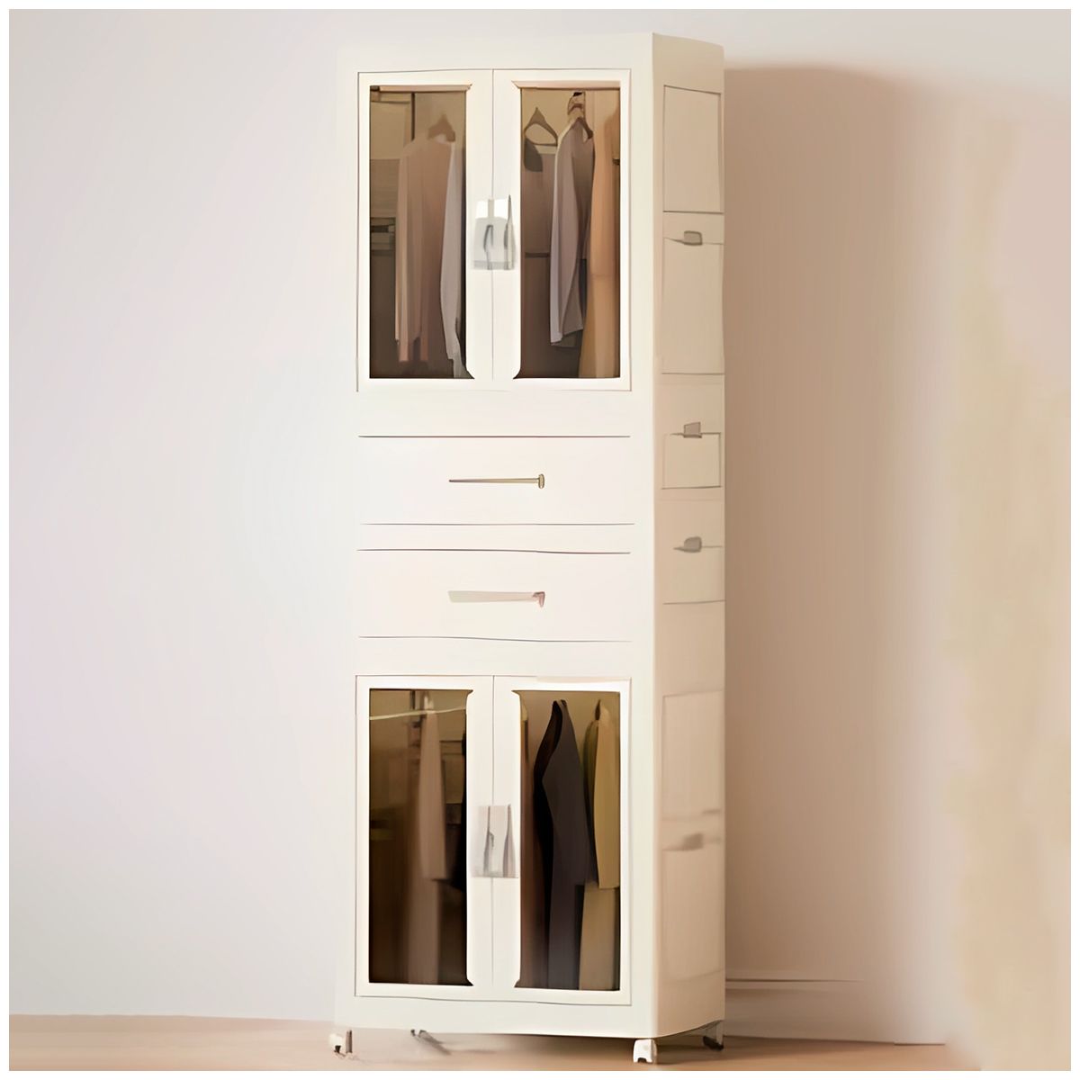 GENERICO - Ropero con 2 cajones 177.5 cm Blanco