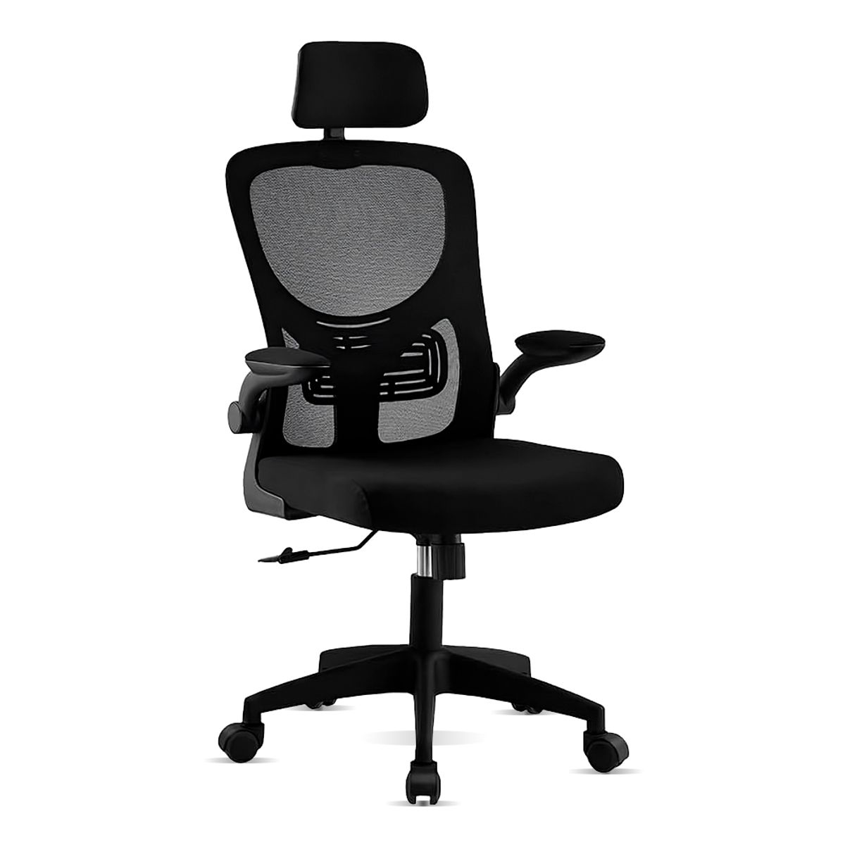 INIUS - Silla de Oficina Ergonomica Giratoria con Soporte Lumbar Guss - Negro