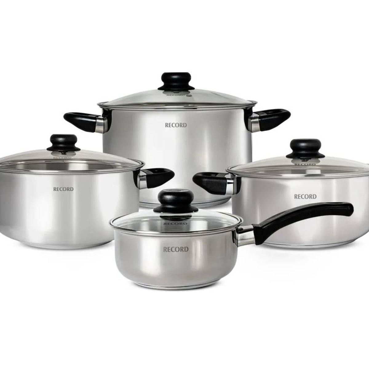 RECORD - Juego de Ollas Morelia Acero Inoxidable 8pzas
