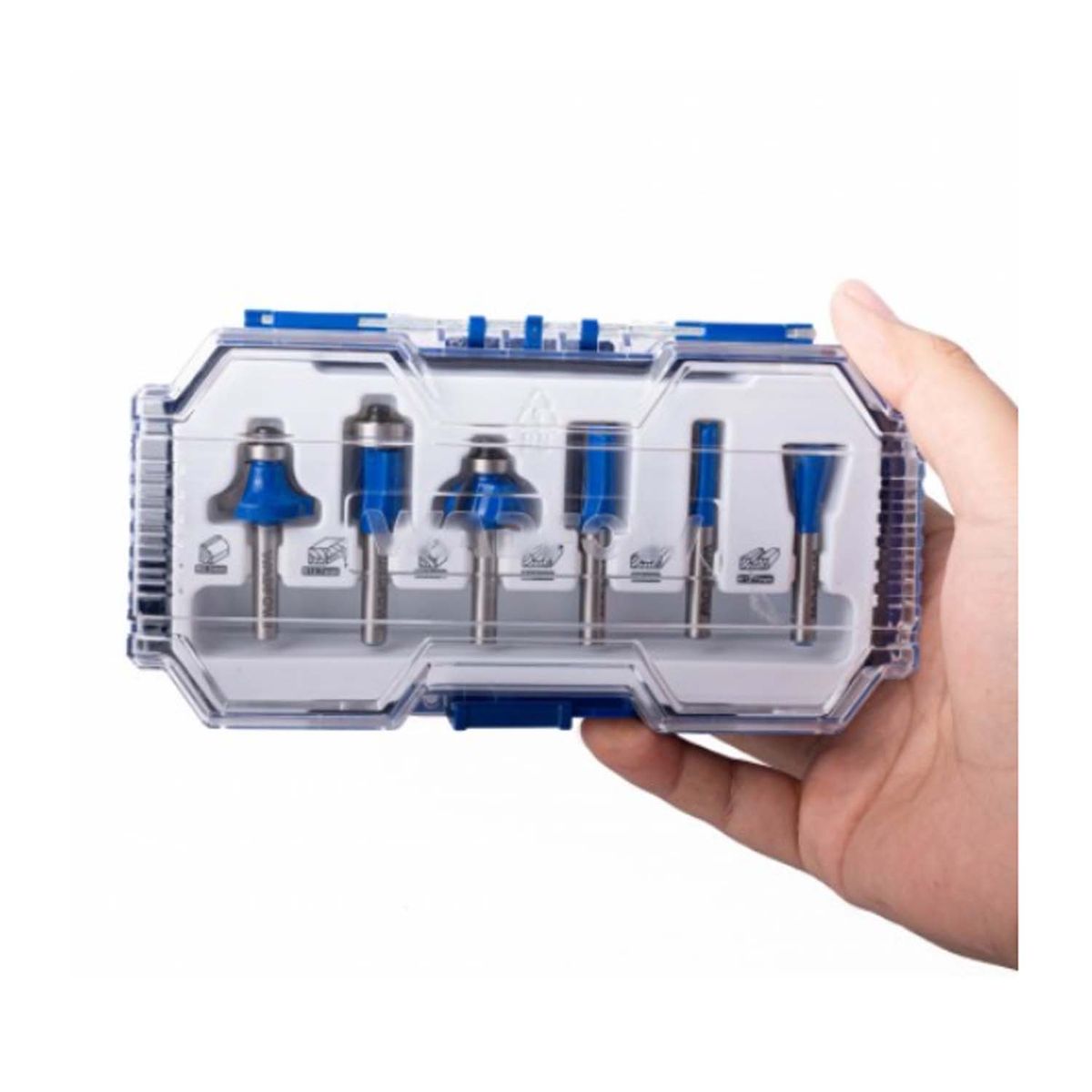 REDBO - RUTEADORA 6MM 1/4 REDBO DE PALMA + SET DE 6 FRESAS 6MM