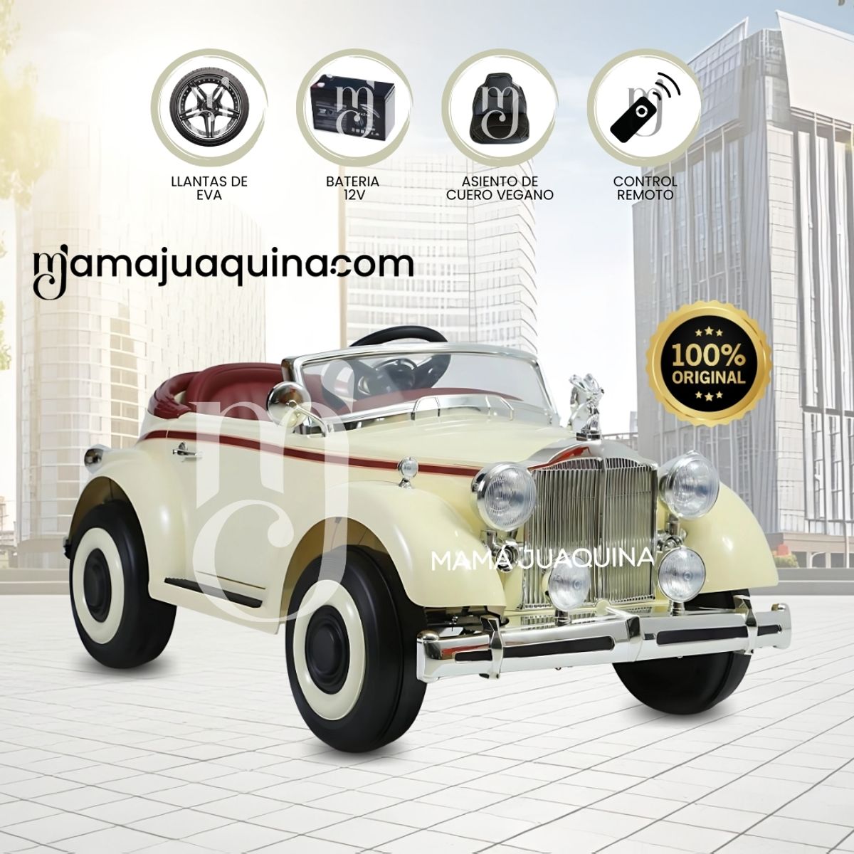 BEAUTIFUL - Carro a batería Musical de Lujo «CLASIC ROYCE» White